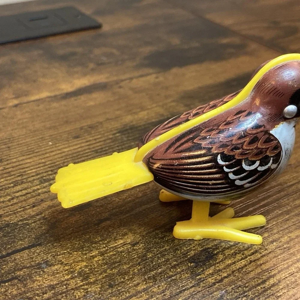 Mikuni Wind Up Hopping Bird Japan Brown Partially Working But Imperfect SeeVideo